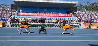 凌天攜帶四足機器狗、偵檢無人機等高精尖裝備走進校園，助力北京通州市馬駒橋?qū)W校首屆科技嘉年華